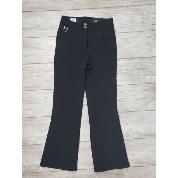 Metropolis Womens Ski Pants Sz 10 100% Nylon Black front and leg zipper - Picture 1 of 7